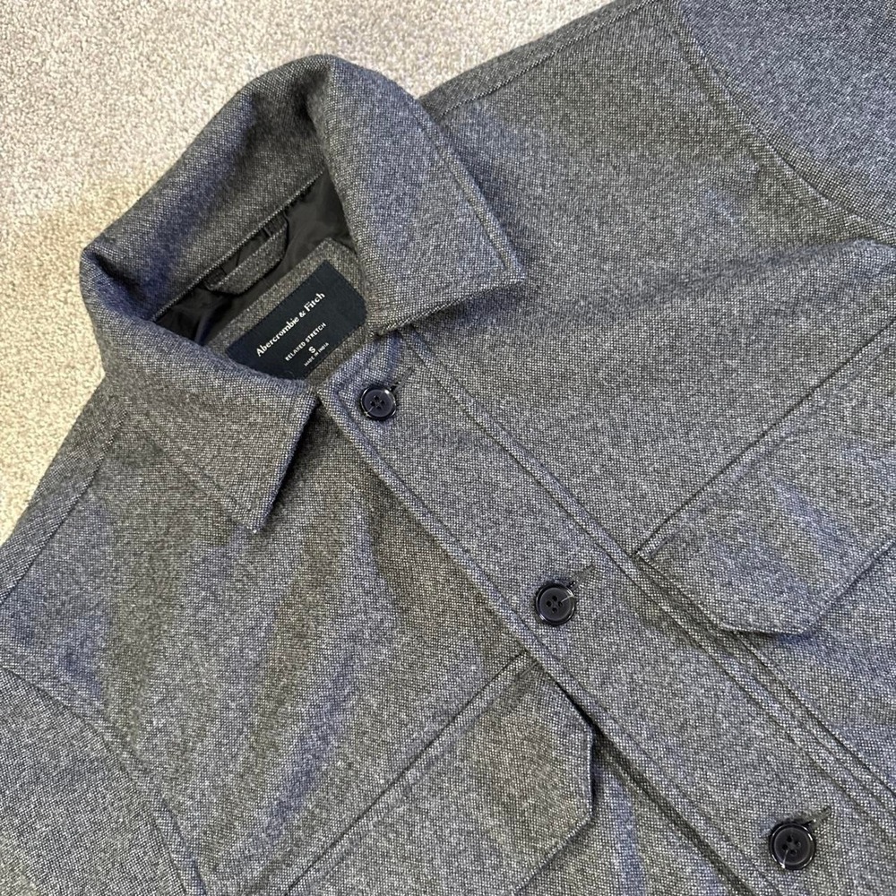 Abercrombie & Fitch heavy Peacoat Jacket Men's Small Button Up Wool Coat